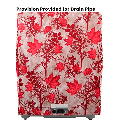 E-Retailer Washing Machine Cover for Semi-Automatic 5kg to 7.5kg | Light Weight Dustproof Cover with Zip Enclosure | Floral Pattern Fully Automatic Washer Protector Indoor Outdoor Use- Size 33x22x37 - Image 2