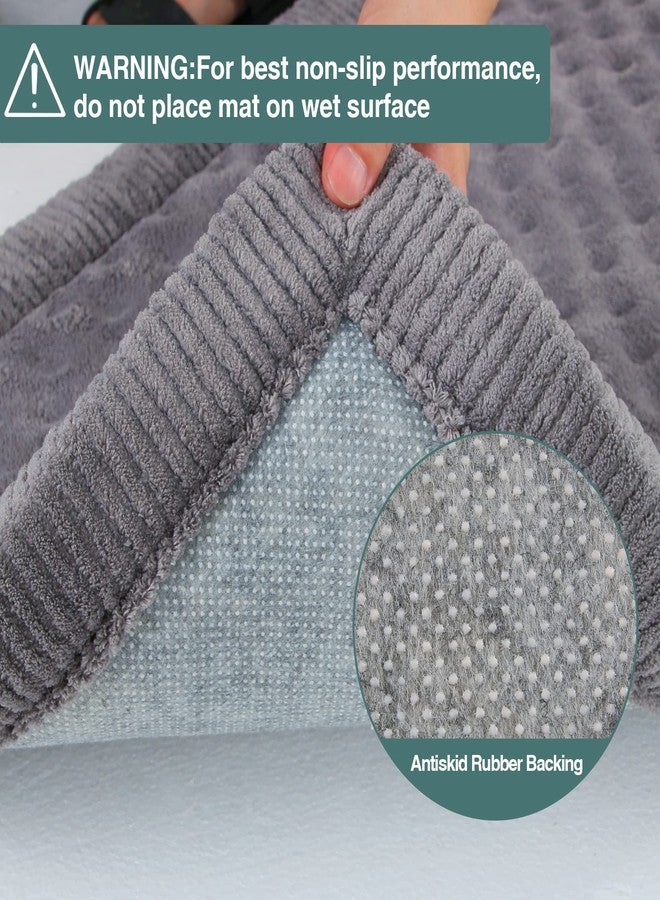PAGGED Dog Crate Pad 24x17 inch Gray Memory Foam Dog Bed Mat for Small Dog Cat Grey Washable Puppy Sleeping Bed Anti Slip - Image 3
