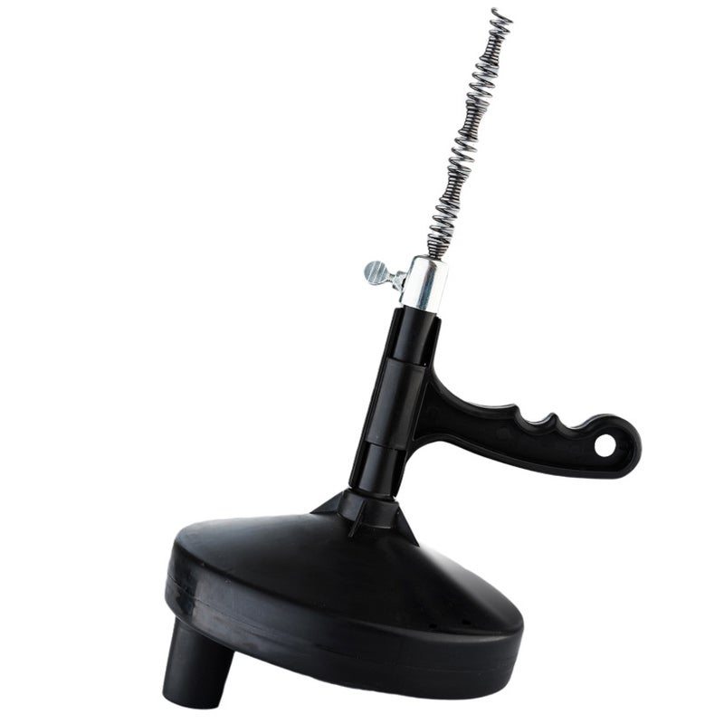 Generic Manual Toilet Drain Cleaner Spring Tool Black Plain 