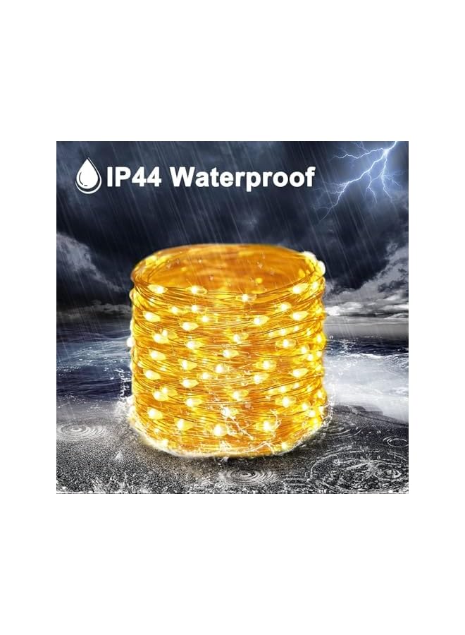 The Bros Solar String Lights, Warm White 22M 200LED Fairy Lights, 8 Modes Solar Outdoor String Lights, Super Bright Waterproof Solar Fairy Lights for Garden Tree Patio Party (Each 2 Pack) - Image 2
