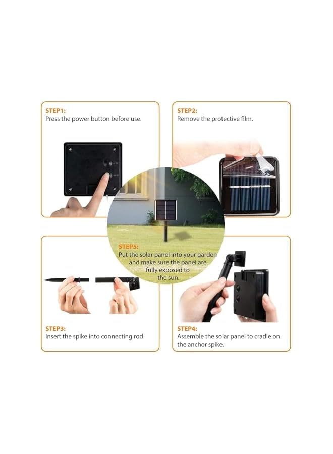 The Bros Solar String Lights, Warm White 22M 200LED Fairy Lights, 8 Modes Solar Outdoor String Lights, Super Bright Waterproof Solar Fairy Lights for Garden Tree Patio Party (Each 2 Pack) - Image 3