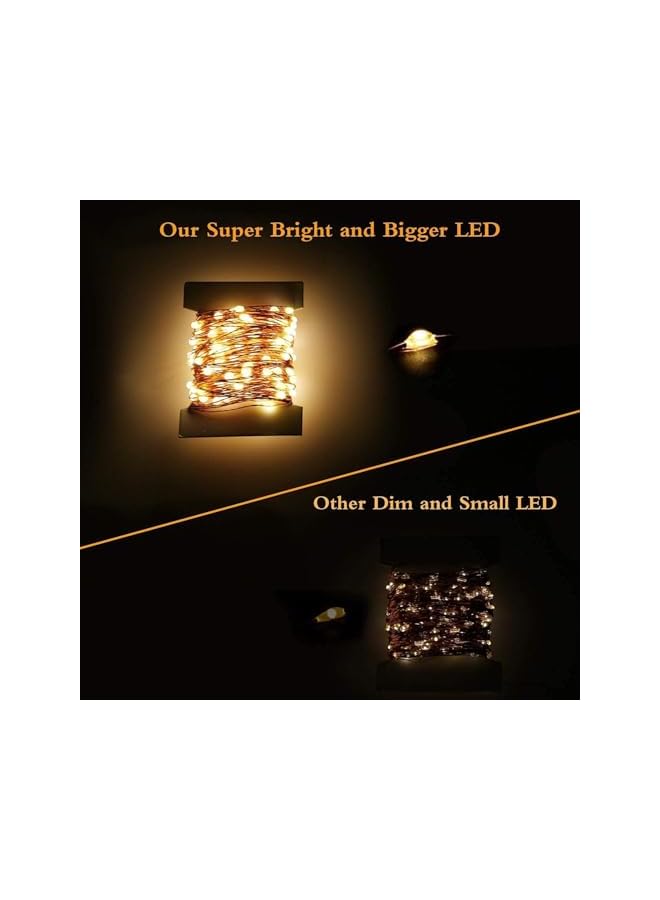 The Bros Solar String Lights, Warm White 22M 200LED Fairy Lights, 8 Modes Solar Outdoor String Lights, Super Bright Waterproof Solar Fairy Lights for Garden Tree Patio Party (Each 2 Pack) - Image 4