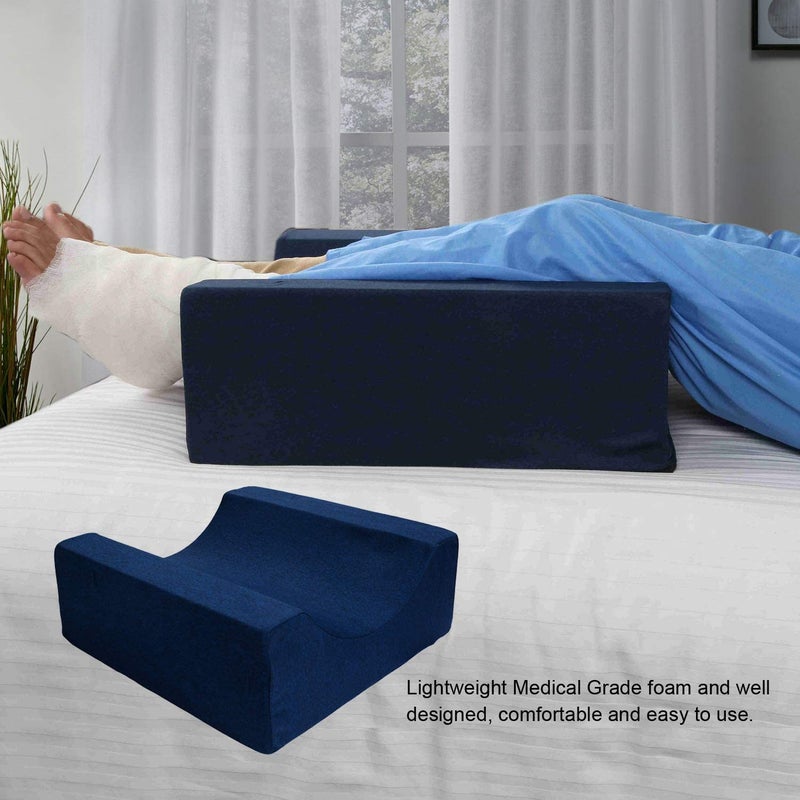 METRON Leg Foot Knee Ankle Heel Elevation Support Foam Wedge Pillow Helps in Recovery from PostSurgery Reduce Swelling Dark Color Cover - Image 4