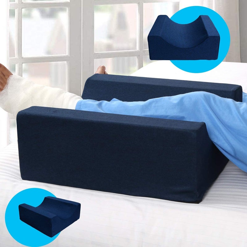 METRON Leg Foot Knee Ankle Heel Elevation Support Foam Wedge Pillow Helps in Recovery from PostSurgery Reduce Swelling Dark Color Cover - Image 5