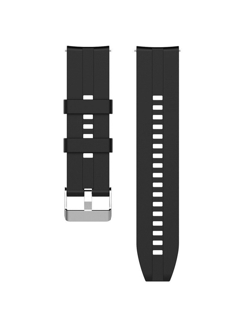 ten.tech 20mm Silicone Watch Strap Band with Buckle For Oraimo OSW16- Smart Watch Black - Image 3