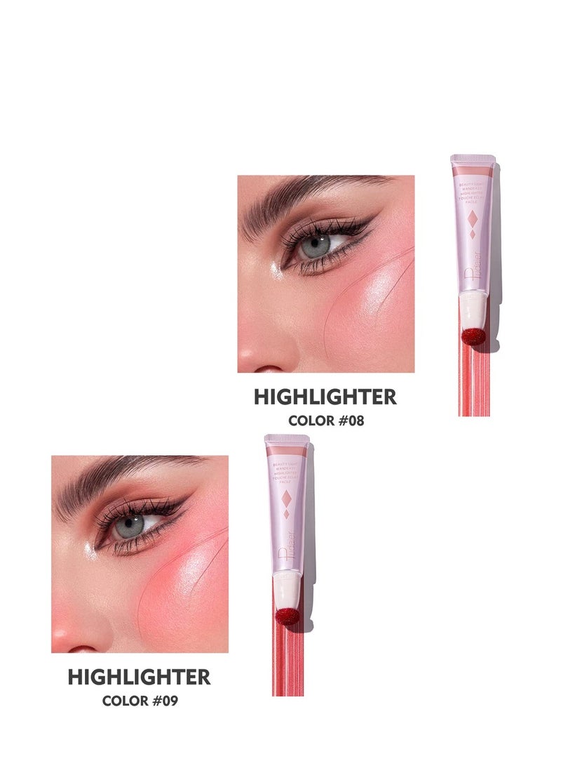 SYOSI 2Pcs Contour Beauty Wand, Silky Cream Contour Stick with Cushion Applicator, Face Highlighter, Bronzer and Blush Makeup, Long Lasting, Lightweight and Blendable (Tomato and Barbie Pink ) - Image 2