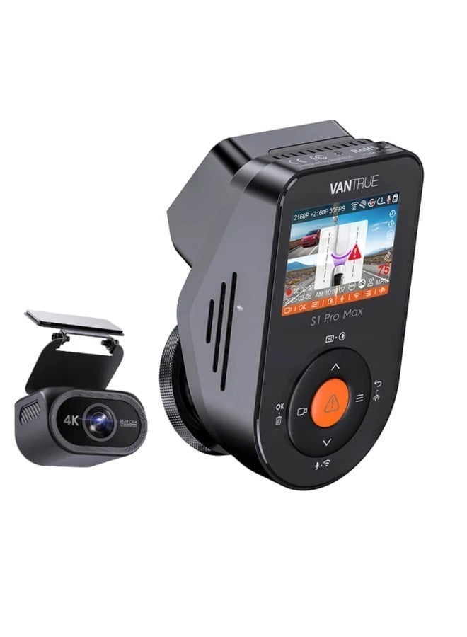 فانترو S1 Pro Max | قناتان | أمامية 4K + خلفية 4K | ذكاء إصطناعي | 4G | شاشة 2 بوصة - Image 2