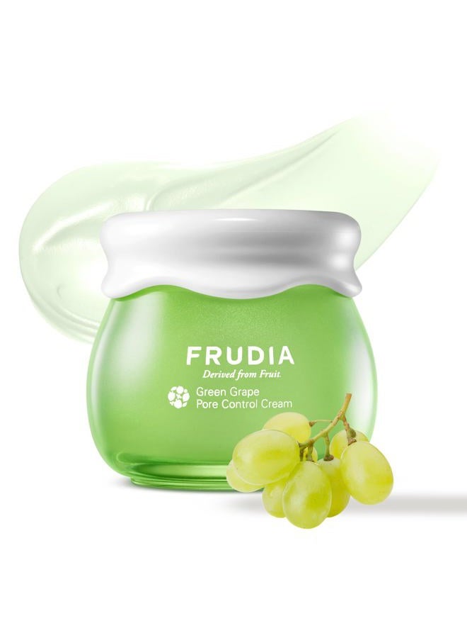 frudia كريم وجه للتحكم في المسام من العنب الأخضر، مرطب وجه كوري نباتي مع 81% مستخلص عنب أخضر، مركب تانين للتحكم في المسام ومضاد للدهون للمساعدة في تقليل المسام (1.94 أونصة سائلة) - Image 1