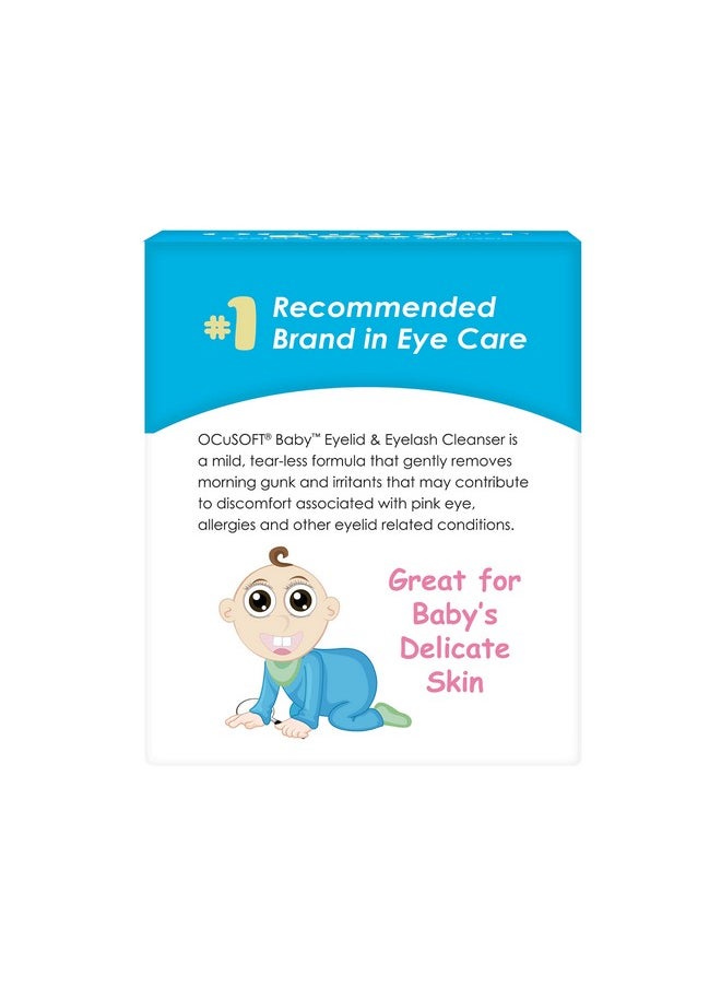 OCuSOFT - Baby Eyelid And Eyelash Cleanser, Pre-Moistened Towelette, White/Blue 20 Count - Image 1