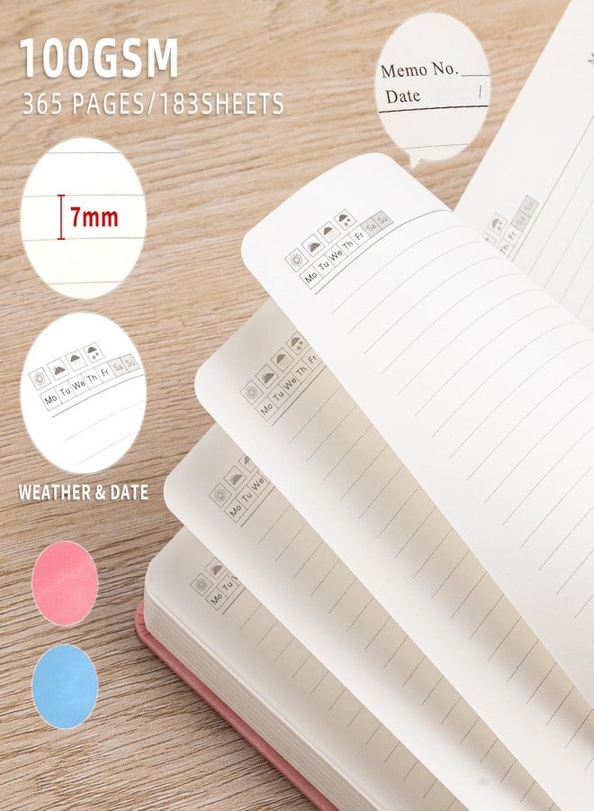 ALKALO Lined Journal Notebook 365 Pages, A5 Leather Journals for Writing Women & Men, Hardcover Notebook with 100GSM Thick Paper, Daily Journal Notebook for Travel, Work, School, Note Taking, College Ruled - Image 4