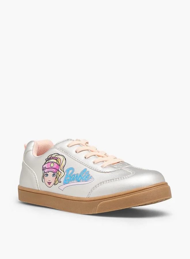 باربي Girls Printed Lace-Up Ankle School Sneakers