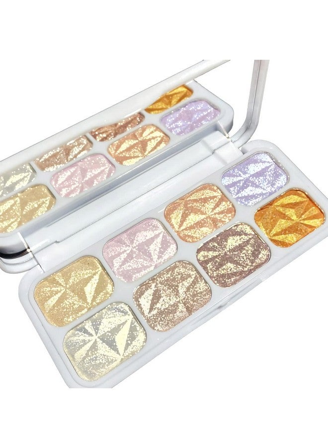 Sumeitang SUMEITANG 8 Colors Face Highlighter Makeup Palette，Shimmer Glitter Multichrome Highlight Powder，All Sparkling Shades Can Be layered or Worn Individually to Enhance and Brighten Your Face Features - Image 1