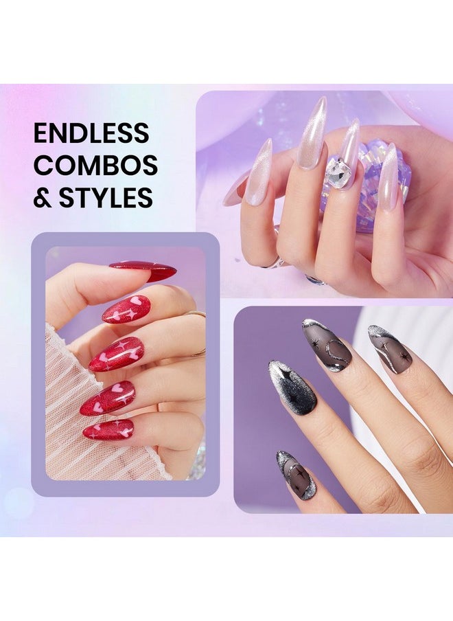 beetles Gel Polish - Beetles Cat Eye Gel Nail Polish 15ml Gel Polish Soak Off UV LED Nail Lamp 1 Color Silver Shimmer Velvet Gel Nail Polish Nail Art Manicure Salon DIY Home - Image 1