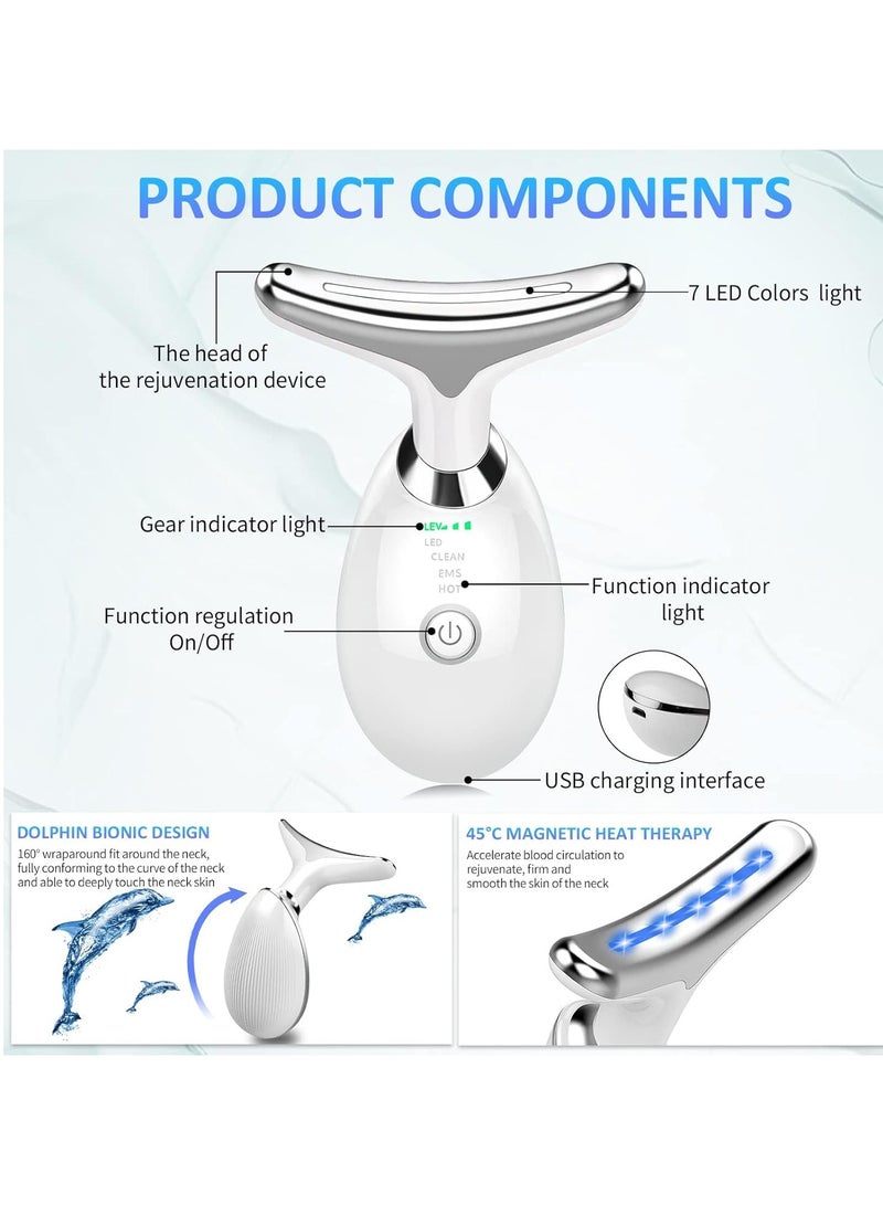 DIGI CORE Red Light Therapy Device for Face & Neck, 7-Color LED Facial Massager with Vibration & Thermal Care, Anti-Wrinkle, Double Chin Reduction & Skin Tightening, Face Sculpting & Anti-Aging Skincare Tool for Women & Men - Image 3
