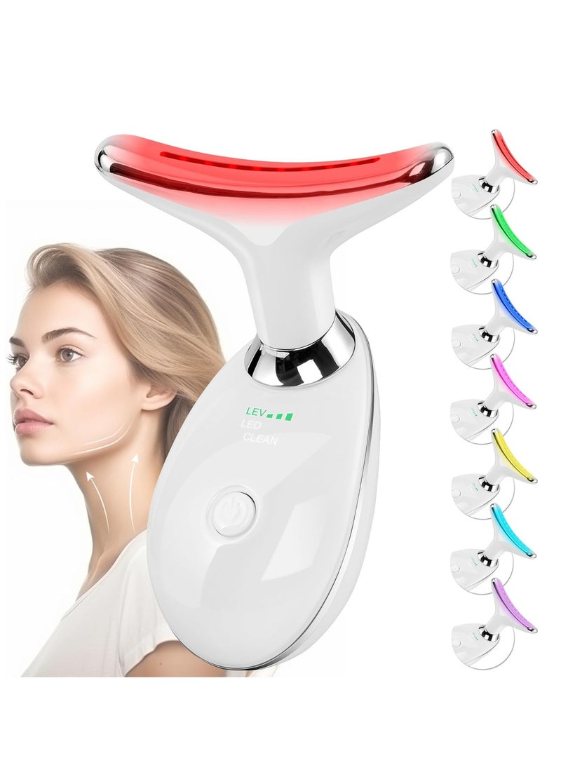 DIGI CORE Red Light Therapy Device for Face & Neck, 7-Color LED Facial Massager with Vibration & Thermal Care, Anti-Wrinkle, Double Chin Reduction & Skin Tightening, Face Sculpting & Anti-Aging Skincare Tool for Women & Men - Image 1