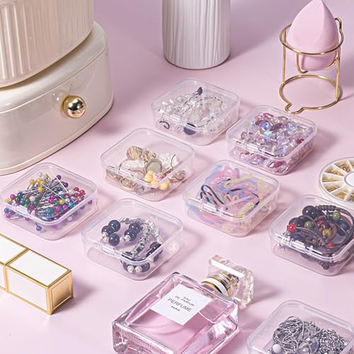 squishy 15 Pcs Jewellery Organisers Box, Transparent Jewelry Storage Box, Earring Organizer Box for Women, Travel Jewelry Case for Rings, Beads, Small Parts, Dust-Proof Design - Image 4