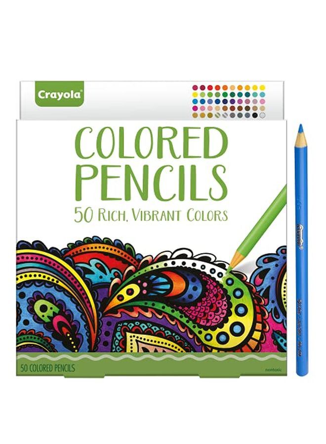 Crayola Colored Pencils Adult Coloring Fun At Home Activities 50 Count Multicolor - Image 2