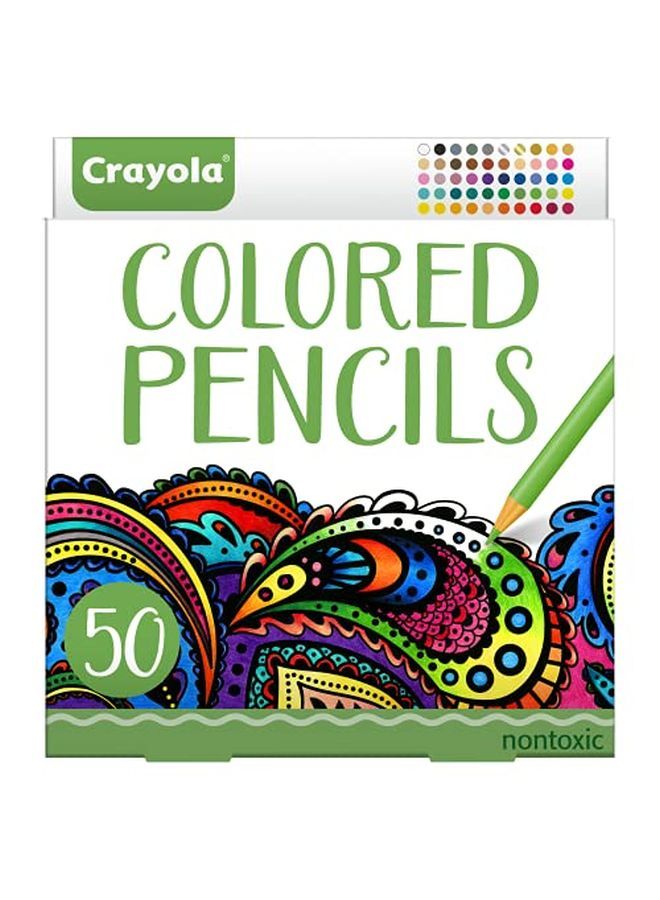 Crayola Colored Pencils Adult Coloring Fun At Home Activities 50 Count Multicolor - Image 1