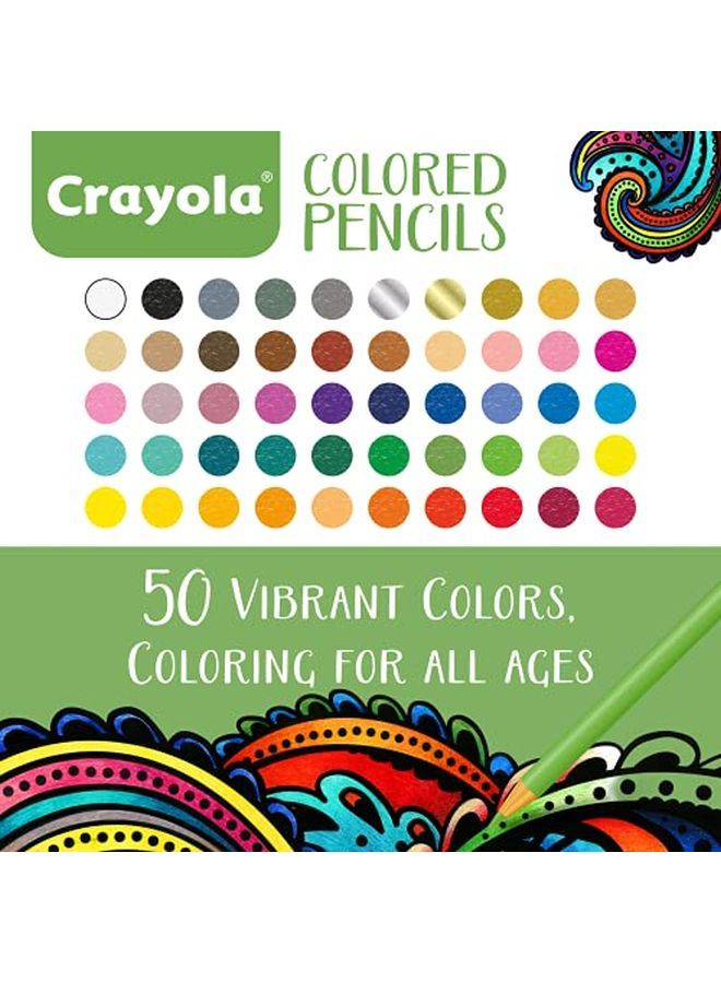 Crayola Colored Pencils Adult Coloring Fun At Home Activities 50 Count Multicolor - Image 3