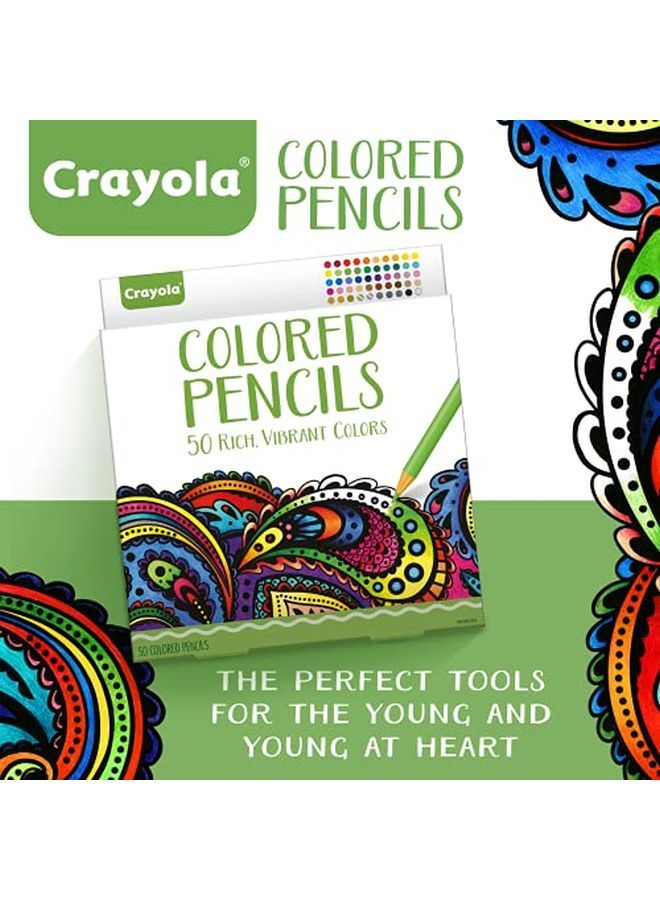 Crayola Colored Pencils Adult Coloring Fun At Home Activities 50 Count Multicolor - Image 5