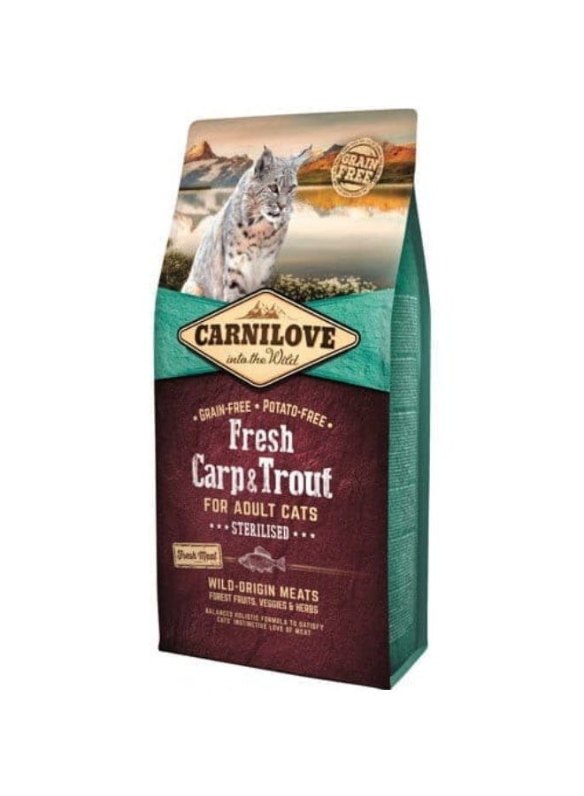Carnilove Fresh Carp and Trout Sterilised Dry Cat Food - 2 kg
