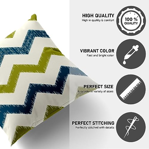 HOOPY Canvas Set of 5 Designer Decorative Throw Pillow/Cushion Covers (16 Inch X 16 Inch, Square Geometric Print), 100 TC,Multicolor - Image 3