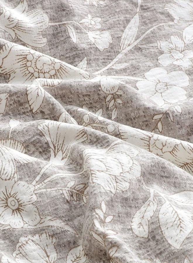 INREST Floral Grace Single Comforter Set 170 × 230 cm Luxury 5 Pieces 100% Microfiber Grey Floral Lace Bedding Set - Image 4