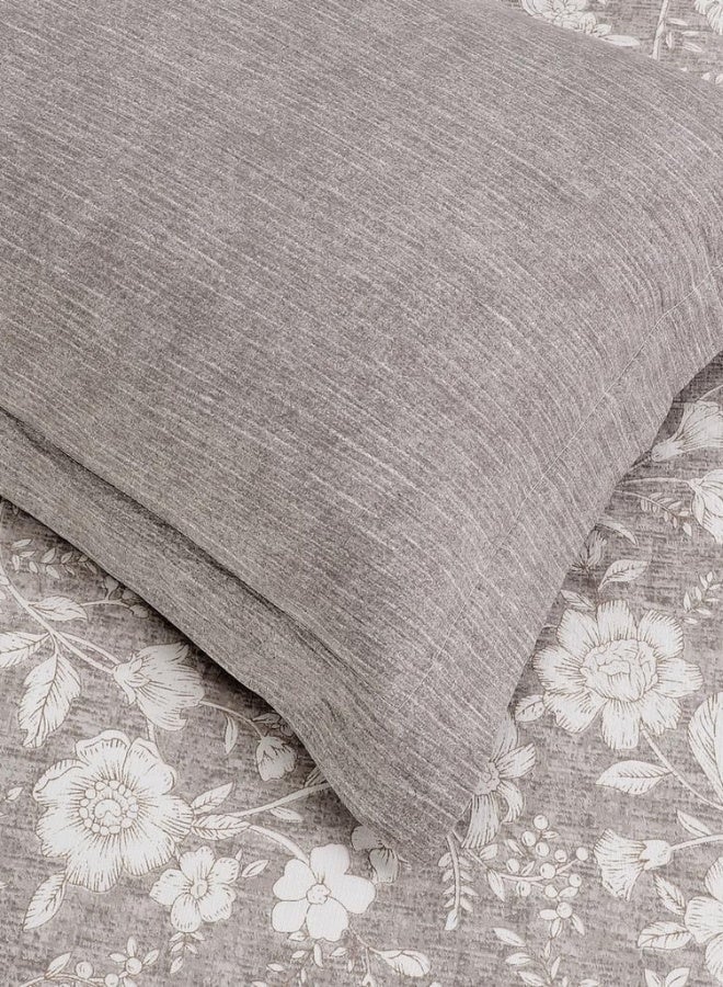 INREST Floral Grace Single Comforter Set 170 × 230 cm Luxury 5 Pieces 100% Microfiber Grey Floral Lace Bedding Set - Image 2