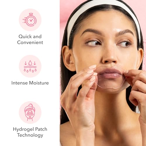 Patchology Serve Chilled Rosé Gel Lip Mask – Hydrating Mask with Resveratrol & Hyaluronic Acid for Soft Feel, Plumping & Moisture – Strawberry Scented, Solution for Dry or Chapped Lips, 5 Count - Image 5