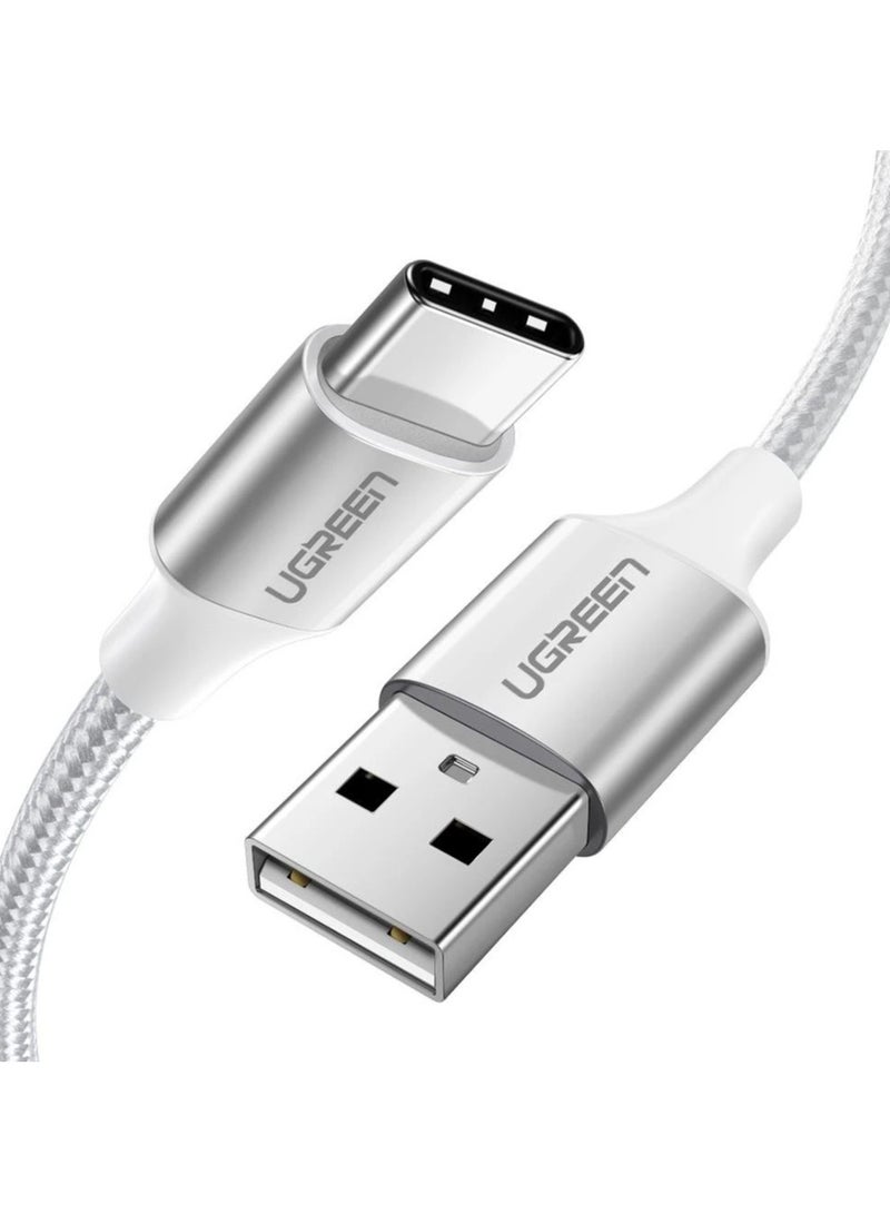 يوجرين إيكو كابل Ugreen USB-A 2.0 إلى USB-C مطلي بالنيكل والألومنيوم بطول 2 متر - أبيض - Image 1