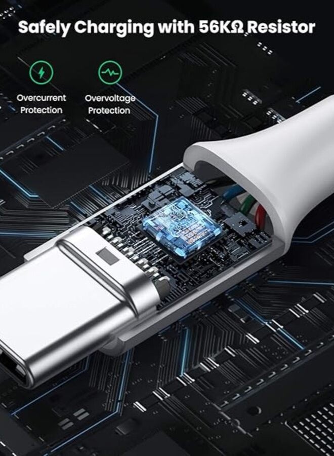 يوجرين إيكو كابل Ugreen USB-A 2.0 إلى USB-C مطلي بالنيكل والألومنيوم بطول 2 متر - أبيض - Image 5