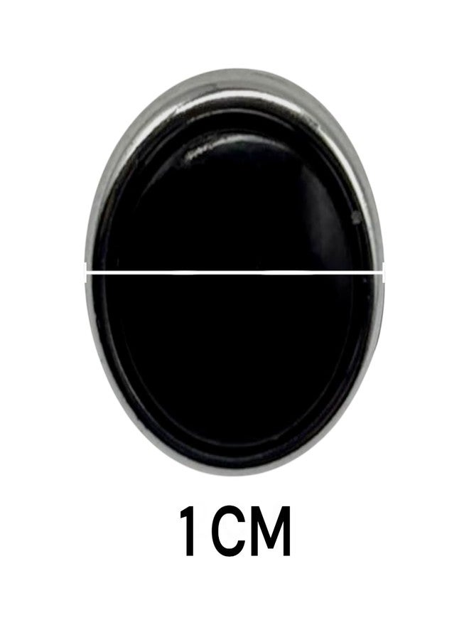 REENA Round Buttons for Kurta and Shirts, Small 10mm, Set of 10, Sewable. (Black & Silver Kurta 10pc) - Image 3