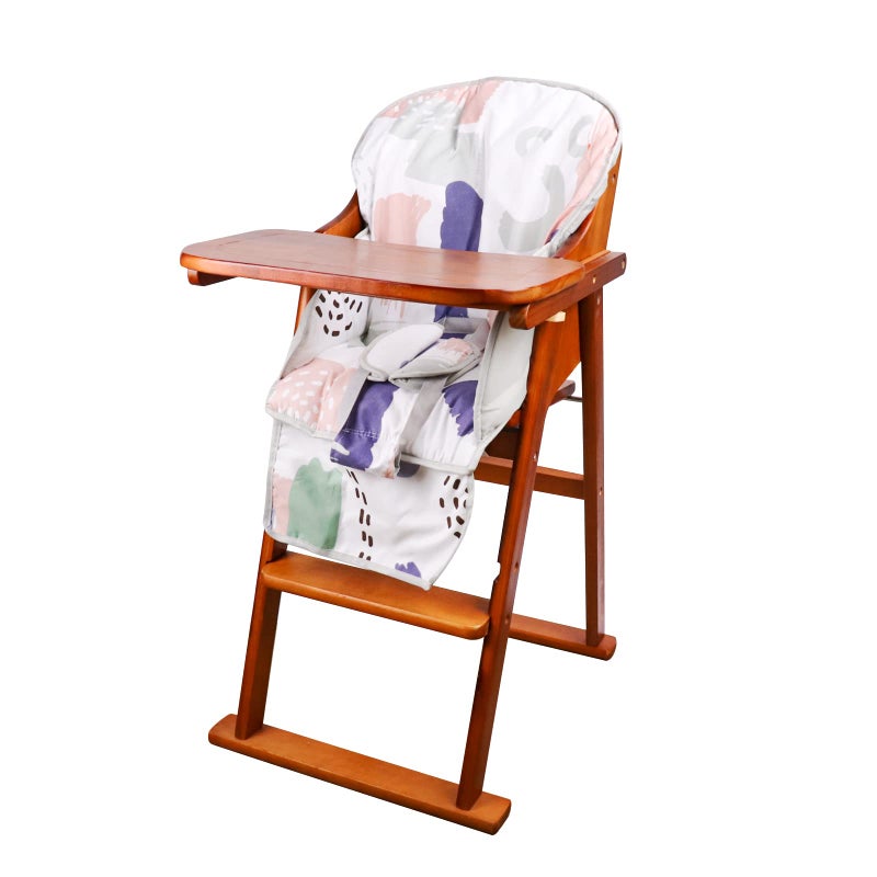 Kocpudu High Chair Pad, High Chair Cushion, Cute Pattern, Comfortable Seat Belt Design, Soft and Comfortable Seat Cushion Breathable Pad, Baby Sits More Safe and Comfort(Light Print Pattern) - Image 2