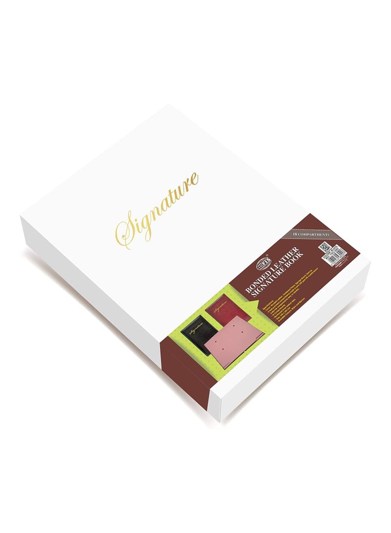 FIS Signature Book Box Black Color, Bonded Leather Material Cover, 18 Sheets with Gift Box, 240 x 340 mm - FSCL3502 - Image 3