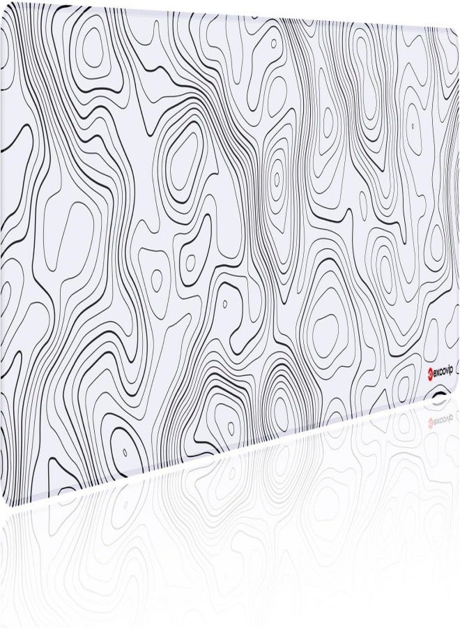 Large Gaming Mouse Pad XL,Anti-Skid Black and White Mousepad Large Keyboard Mouse Pad Desk Mat with Stitched Edges (800x300mm, BLACK and White)  - Image 1