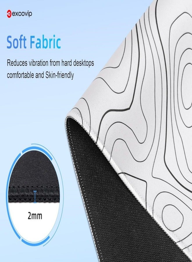 Large Gaming Mouse Pad XL,Anti-Skid Black and White Mousepad Large Keyboard Mouse Pad Desk Mat with Stitched Edges (800x300mm, BLACK and White)  - Image 4