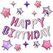 KALOR Purple and Pink Happy Birthday Balloons Kit with 16 Inch Mylar Foil Letters Balloon and Star Balloons for Birthday Party Decorations Photo Booth Backdrop - Image 2