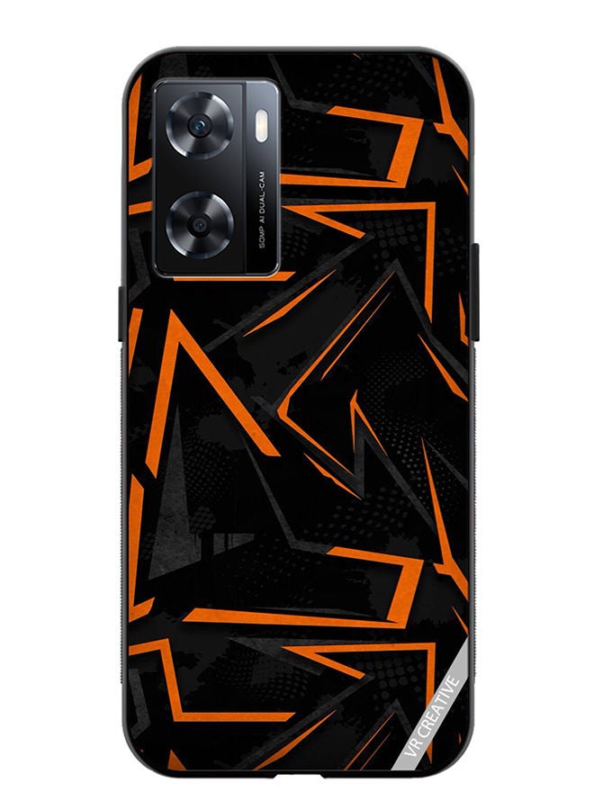 VR CREATIVE Protective Case Cover For OnePlus Nord N20 SE Black & Orrange Pattern Design Multicolour - Image 1