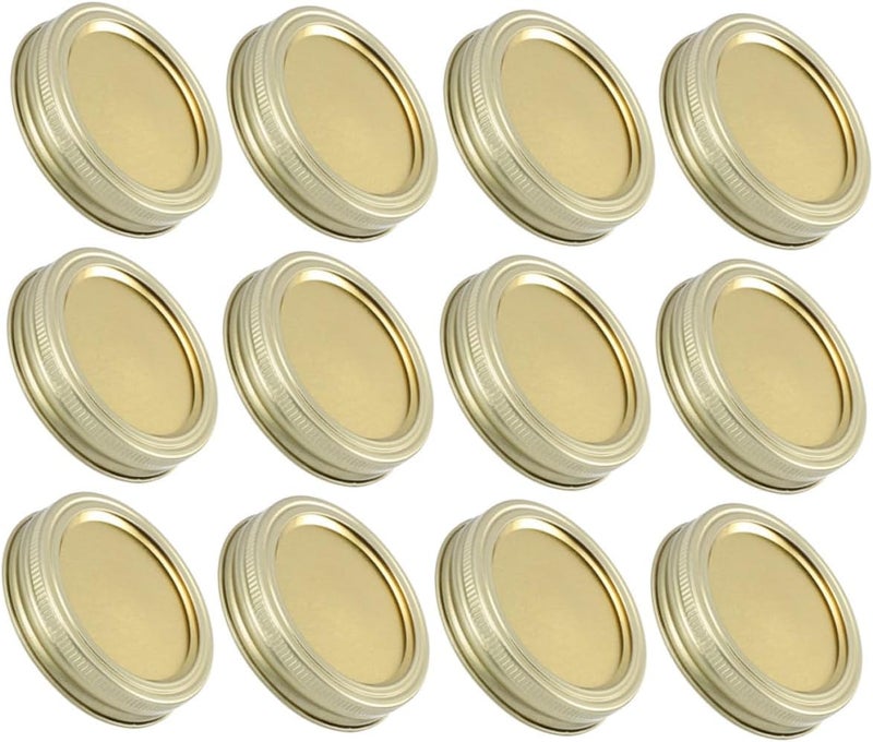 Stainless Steel Canning Lids and 70mm Metal Jar Covers with 24pcs Leakproof Wide Mouth Mason Jar Caps for Home Food Storage and Preserving - Image 1