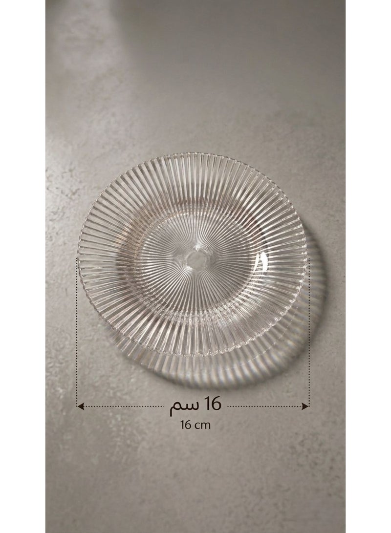 ريان طقم صحون تقديم زجاجية بتصميم عصري وراقي (6 قطع) مقاس (16cm) - Image 2