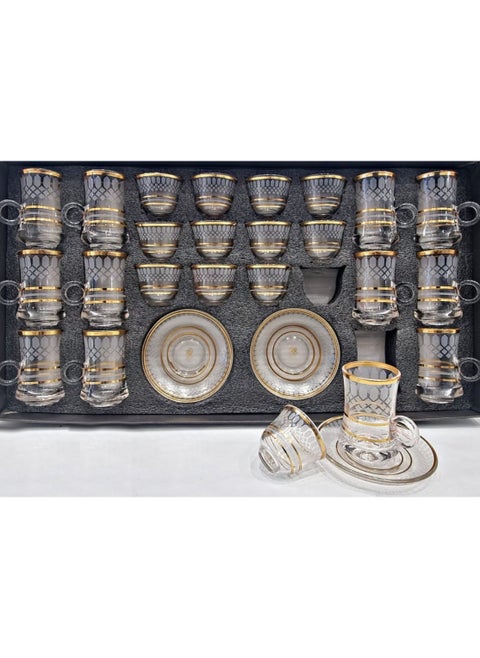 A set of Tea Cups and Coffee Cups and Saucers with a Modern and Elegant Design, 36 Pieces