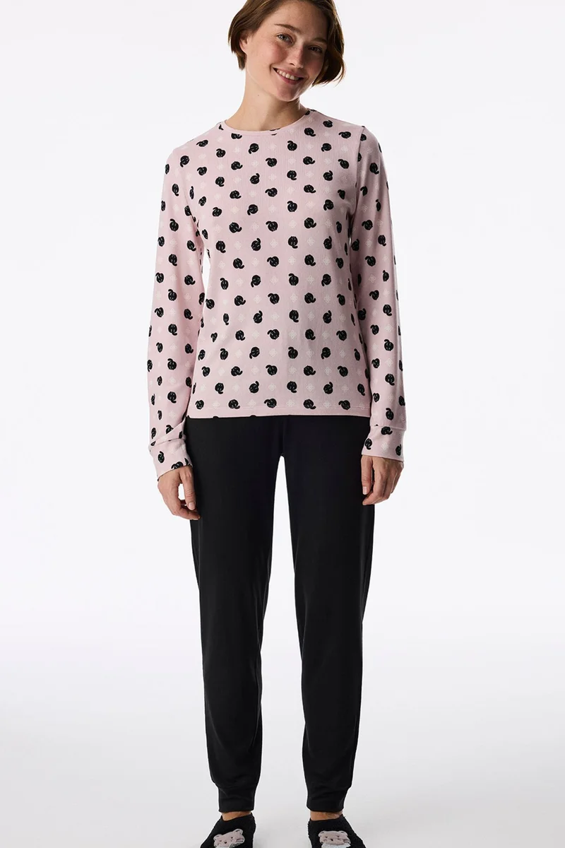 Penti PENTI Moody Printed Animal Print Long Sleeve Pyjama T-Shirt