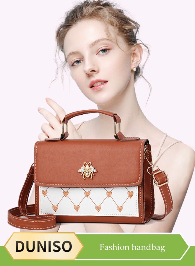 DUNISO Crossbody bag for women,magnetic button shoulder bag，PU leather handbag bag，with adjustable shoulder strap,suitable for shopping, dating, travel and work，20*15*6cm - Image 1