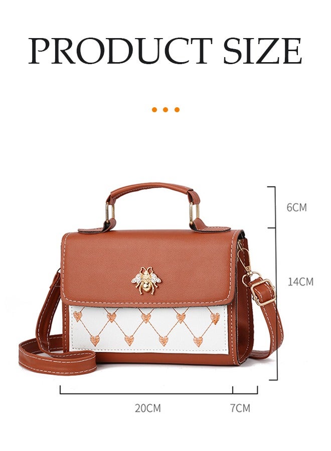 DUNISO Crossbody bag for women,magnetic button shoulder bag，PU leather handbag bag，with adjustable shoulder strap,suitable for shopping, dating, travel and work，20*15*6cm - Image 5