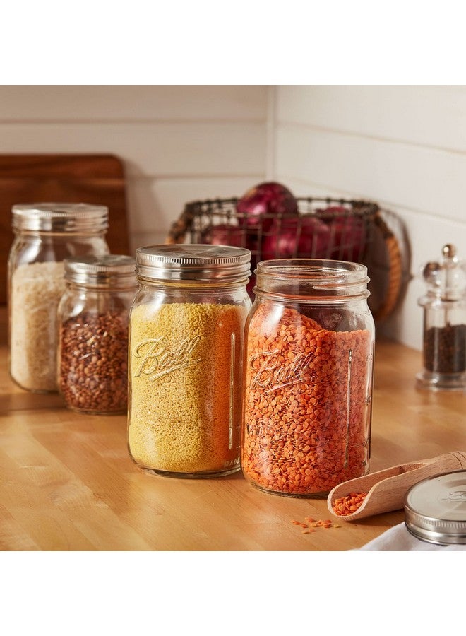 بول جار أغطية برطمانات ماسون من الفولاذ المقاوم للصدأ من قطعة واحدة من Ball Jar، ذات فوهة واسعة، عبوة من 6 قطع، فضية - Image 3