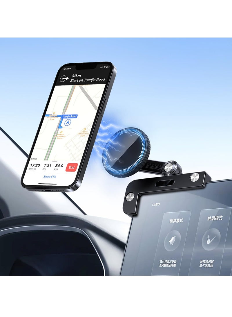 Excefore Phone Holder for Tesla Model 3/Y/X/S, Magnetic Phone Mount for MagSafe and All Phone, Strongest Magnet Power Phone Mount Compatible with iPhone 15 14 13 Plus Pro Max and More - Image 2