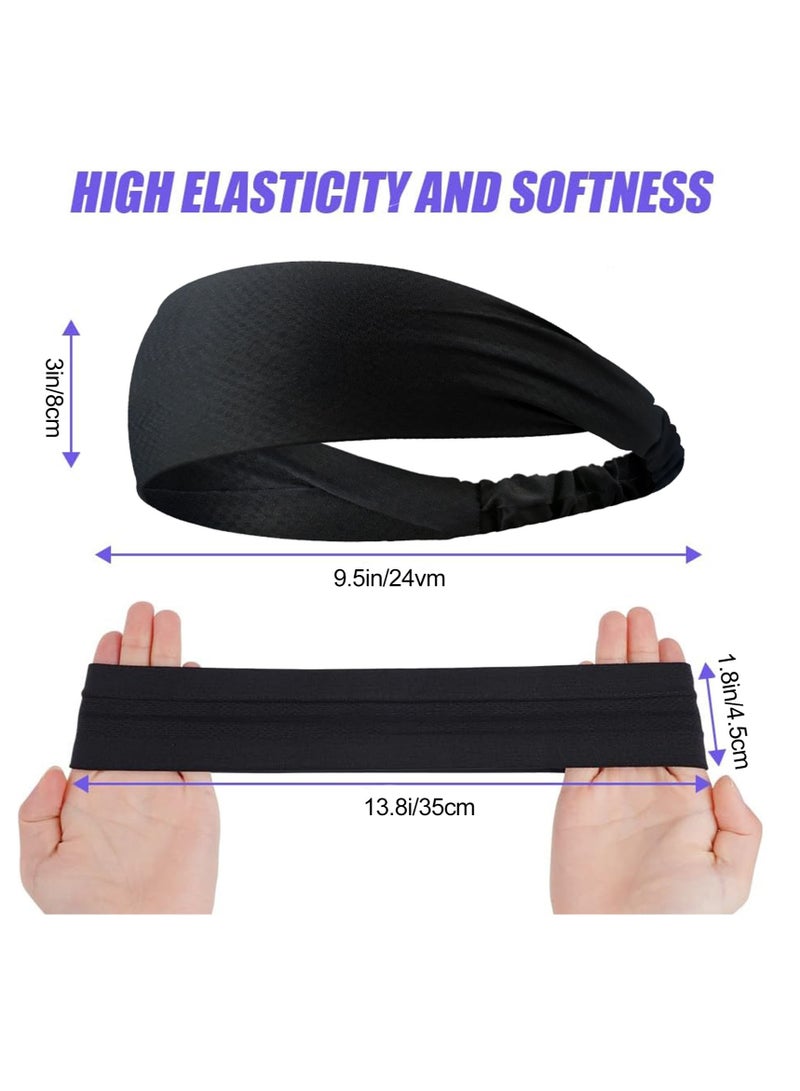 Rightsure 3 Pack Workout Headbands Sports Headbands for Women Men, Running Headband, Sweatband Sports Headband for Running,Cycling,Basketball,Yoga,Fitness Workout - Image 2