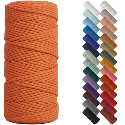 NOANTA Orange Macrame Cord 3mm x 109yards Colored Macrame Rope Cotton Rope Macrame Yarn Colorful Cotton Craft Cord for Wall Hanging Plant Hangers Crafts Knitting - Image 1