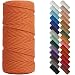NOANTA Orange Macrame Cord 3mm x 109yards Colored Macrame Rope Cotton Rope Macrame Yarn Colorful Cotton Craft Cord for Wall Hanging Plant Hangers Crafts Knitting - Image 2
