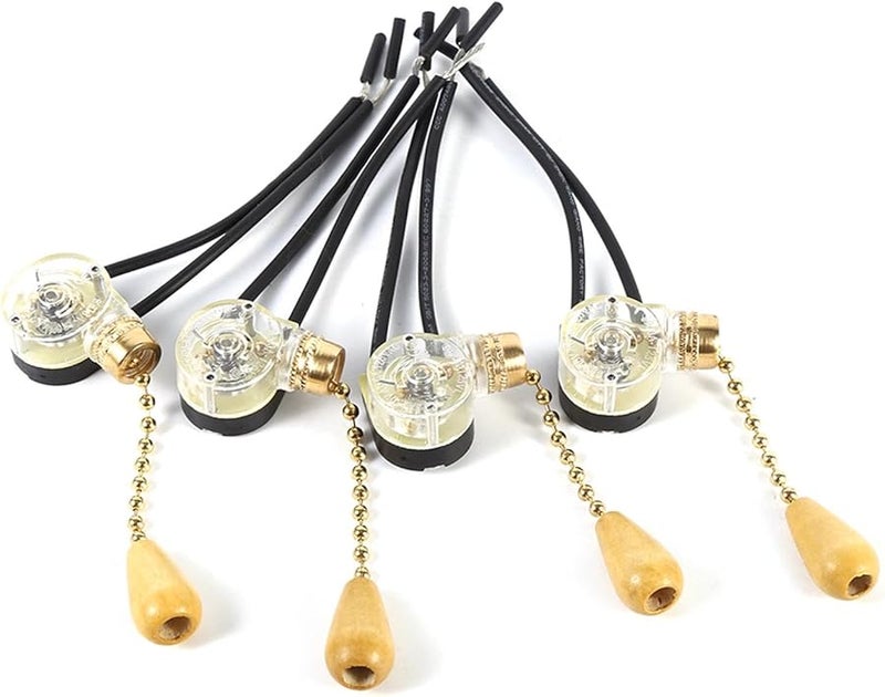 Ceiling Fan Pull Chain Extension Cord Switch 4PCS Decorative Light Pulls 250V - Image 1